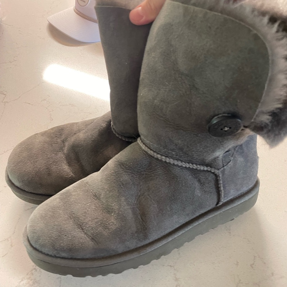 Grey Bailey Button UGG Boots